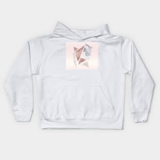 Abstract rough cut stones - rose gold grey skies Kids Hoodie